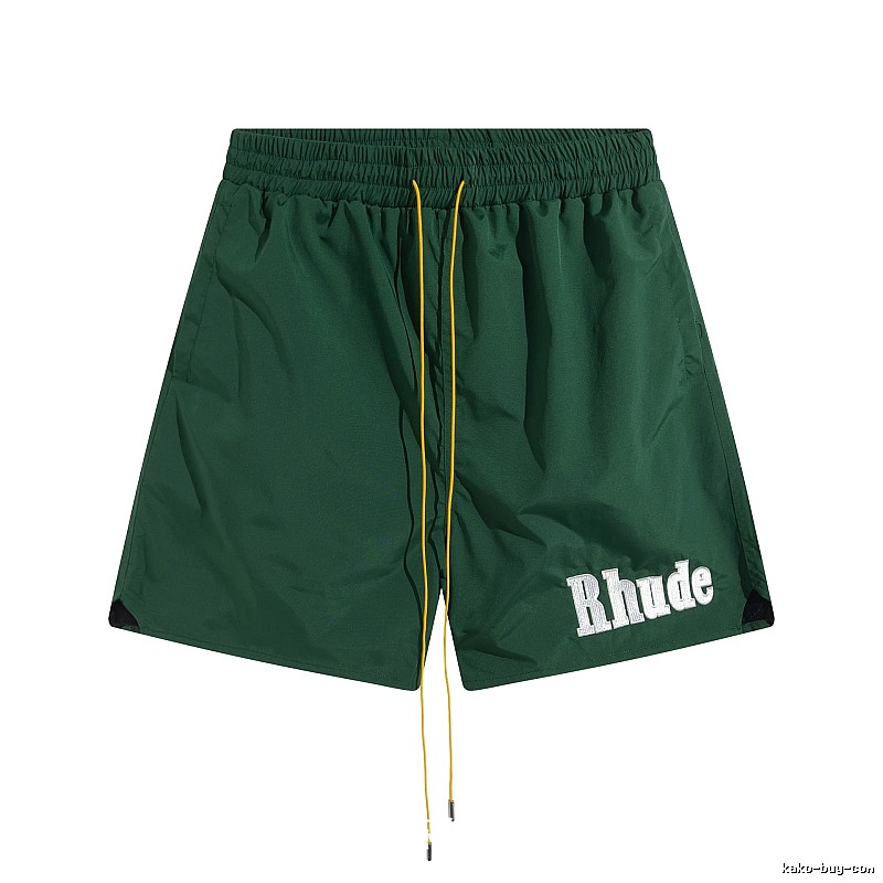 RHUDE Sporty Style Dark Green Shorts