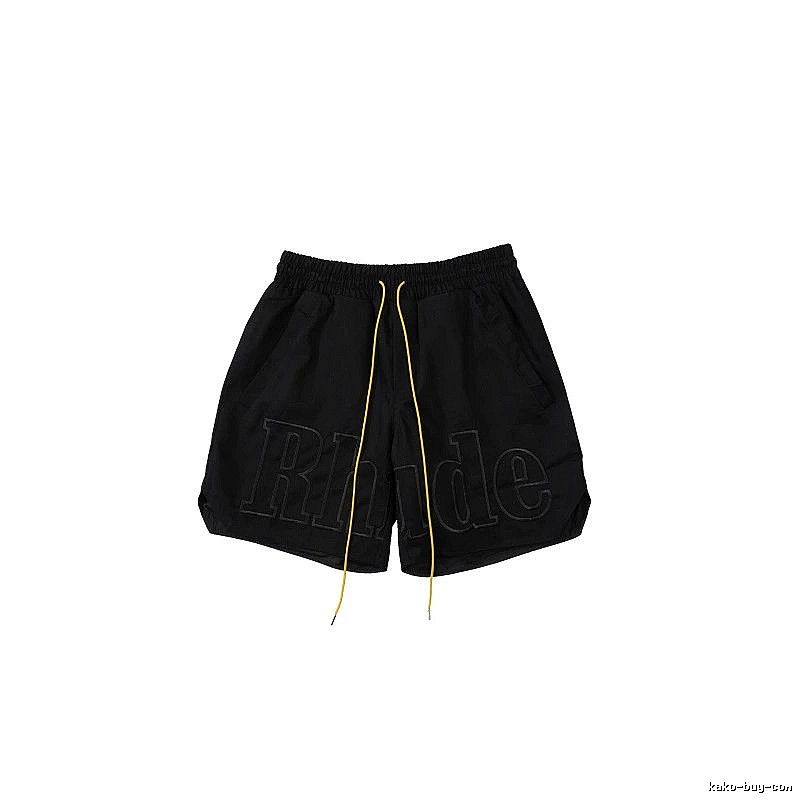 RHUDE trendy brand casual black shorts