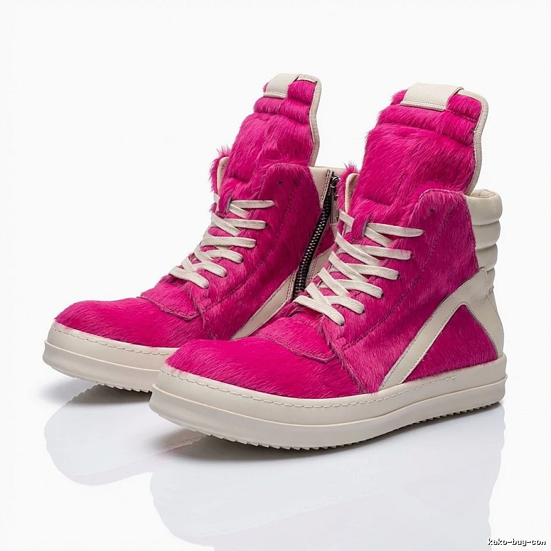 Rick Owens high-top trendy and cool rose red shoes