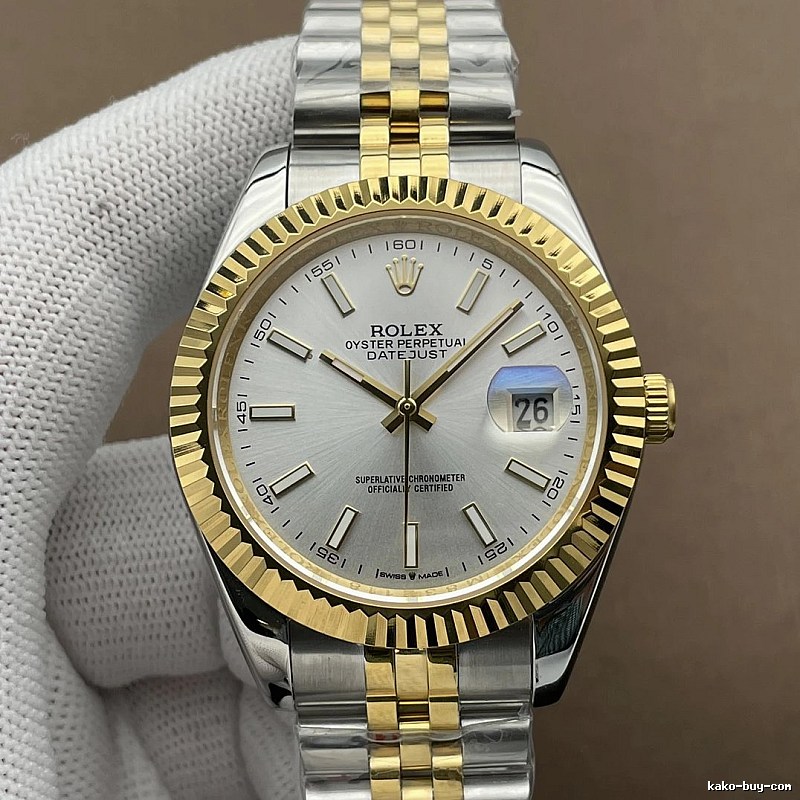Rolex Watch with Two-tone Datejust-style Bracelet Watch Detail