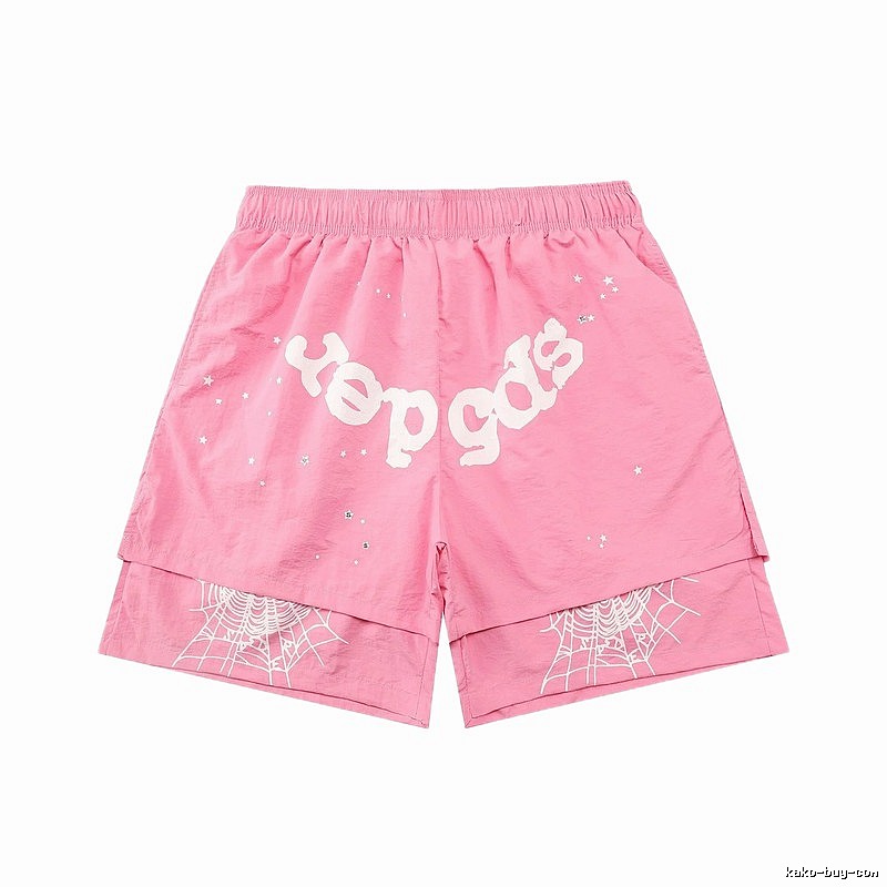 Sp5der star - printed pink shorts