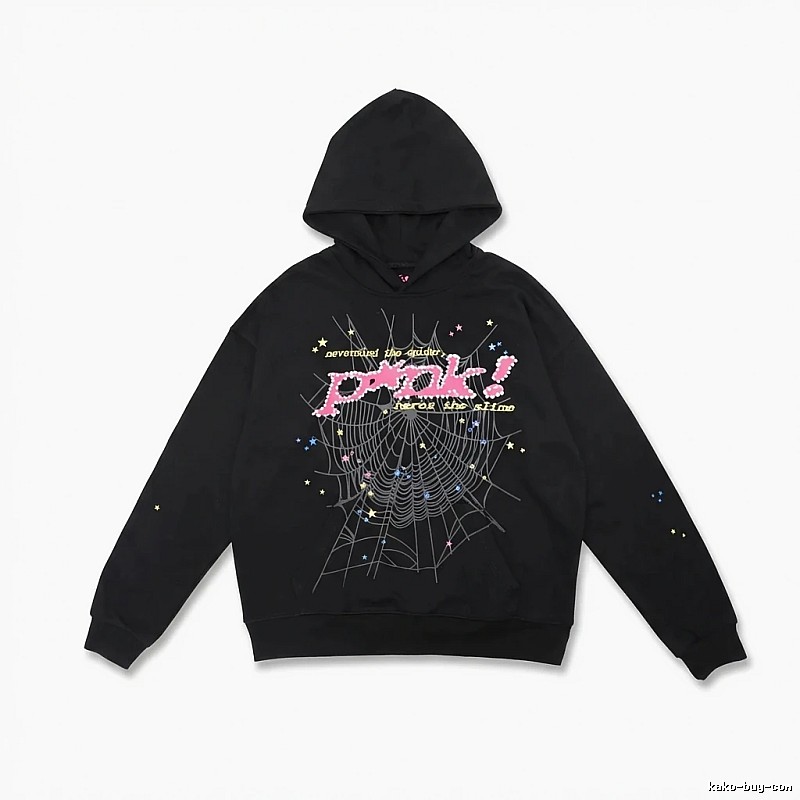Sp5der Starry Web Style Black Hoodie