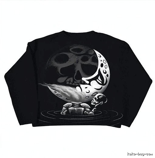 Sport Anime graphic sweater Black Knit Top for Warm Weather
