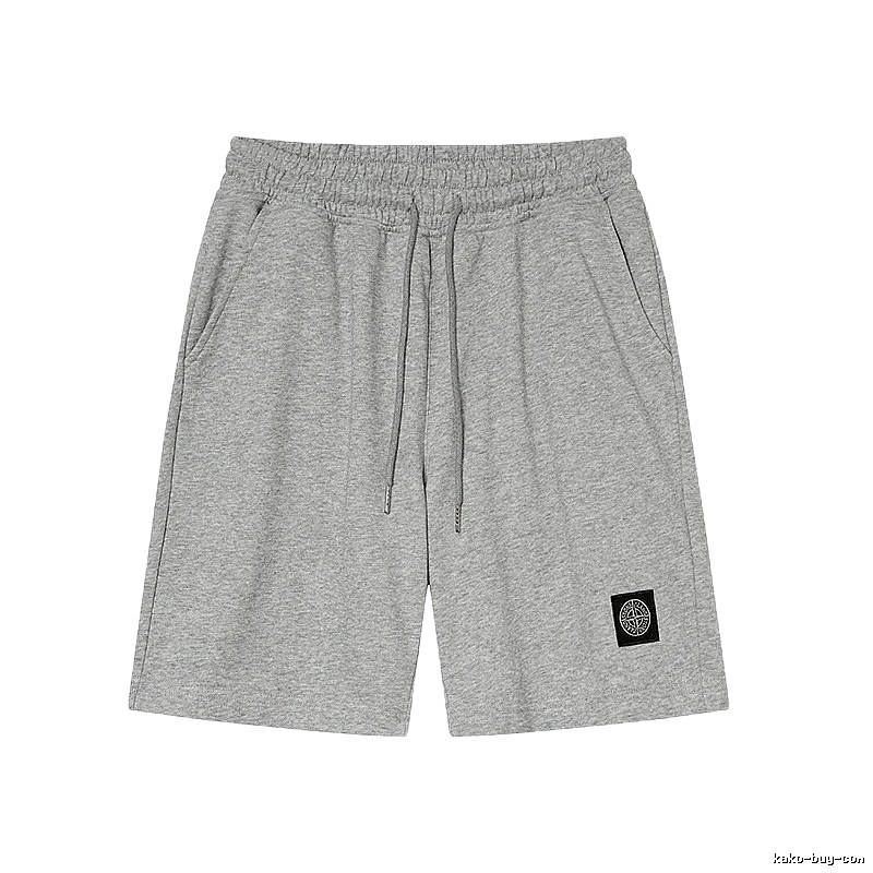Stone Island Badge Casual Style Grey Shorts