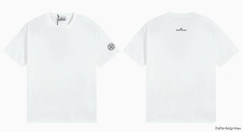 Stone Island Badge Minimalist Style White Short-sleeve T-shirt