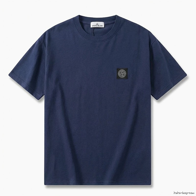 Stone Island basic dark navy blue T-shirt