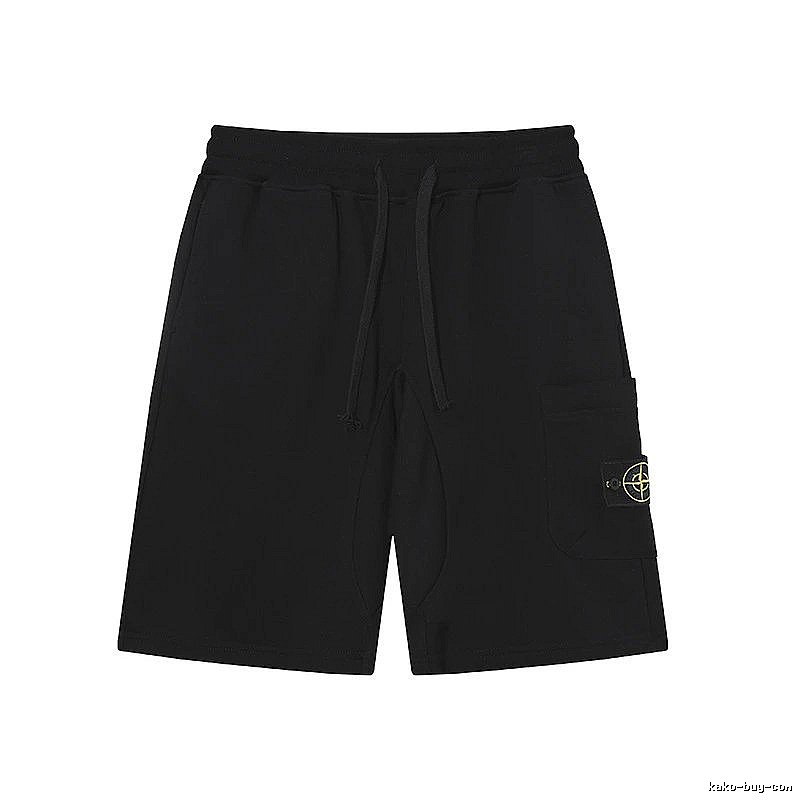 Stone Island Compass Collection Workwear Style Black Shorts