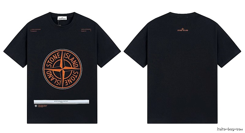 Stone Island Compass Techwear Style Black Short Sleeve T-Shirt