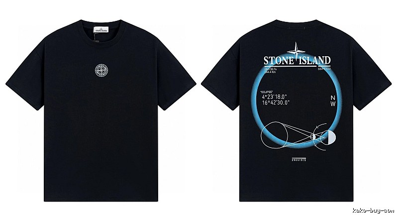 Stone Island Eclipse Collection Techwear Style Black Short-sleeve T-shirt