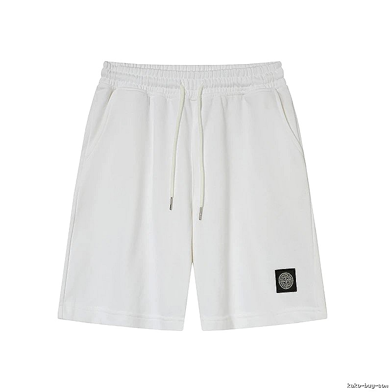 Stone Island Emblem Casual Style White Shorts