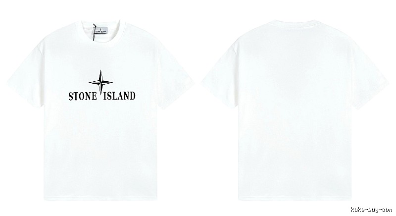 Stone Island Printed Street Style White T-Shirt