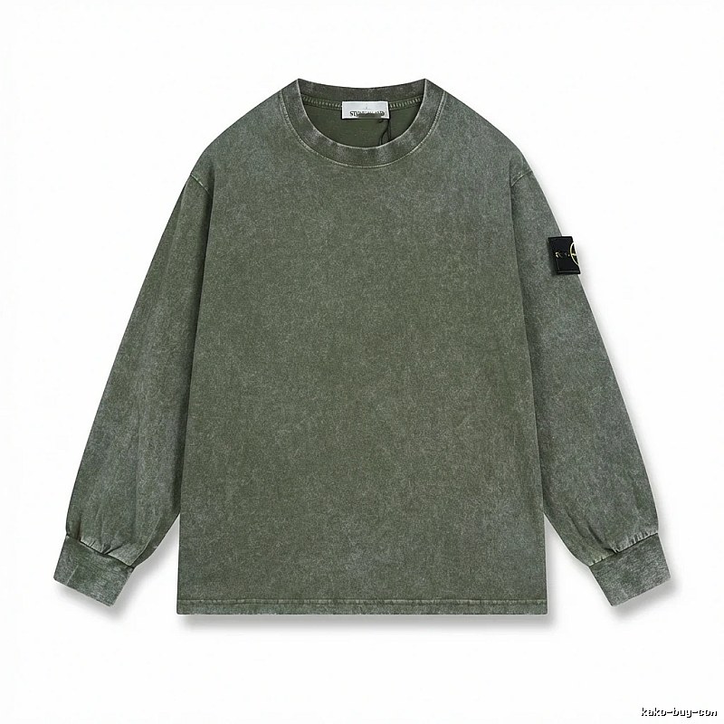 Stone Island retro-style army green sweatshirt