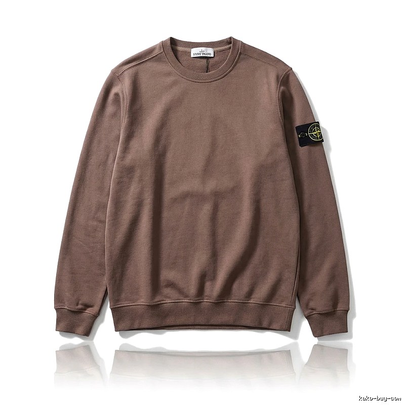 Stone Island Simple Style Coffee-colored Sweatshirt