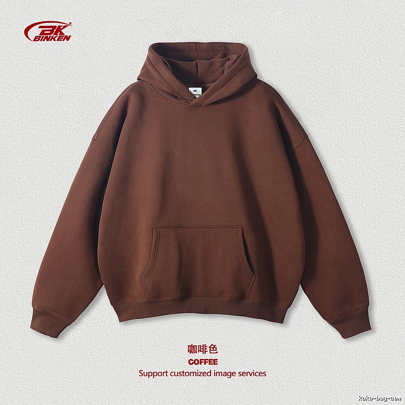 Streetwear Pullover hoodie Navy Blank Kangaroo with Logo Accent