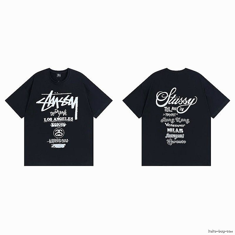 Stussy Black Spider Graphic T-Shirt Bold Graphic Logo