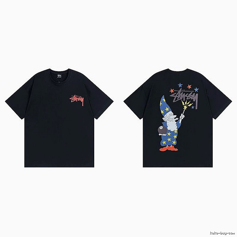Stussy Black Spider Graphic T-Shirt Sport Casual Logo