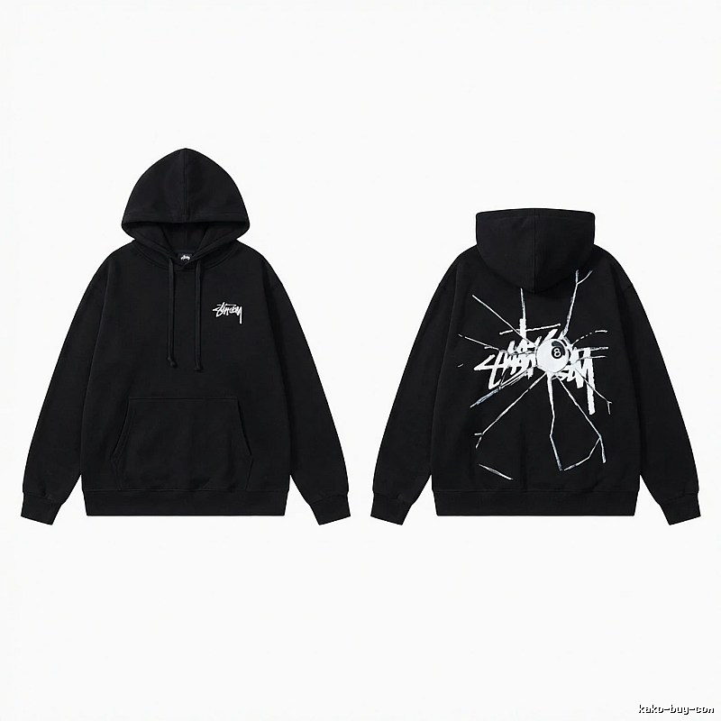 Stussy dark style black hoodie