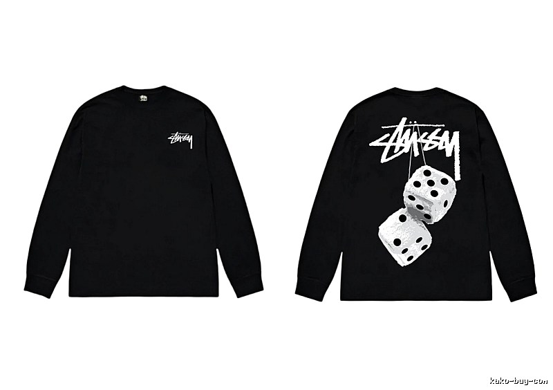 Stussy dice print style black long-sleeve