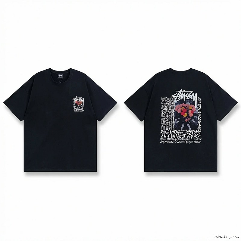 Stussy Floral Style Black T-shirt