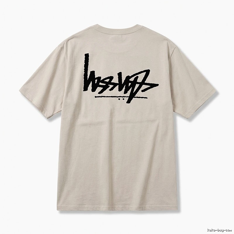 Stussy graffiti-style light gray T-shirt