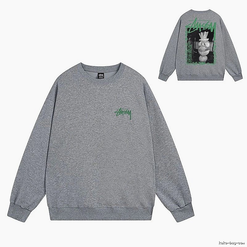 Stussy Gray Style 540 Graphic SweatShirt Clean Finish