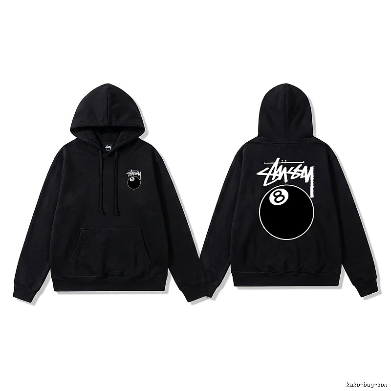 Stussy No. 8 Ball Cool Style Black Hoodie