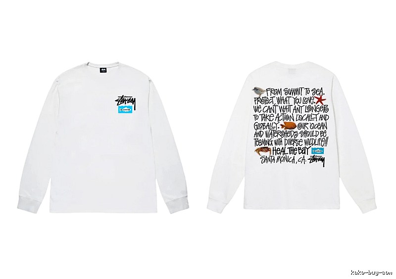 Stussy Ocean Style White Long-sleeve Shirt