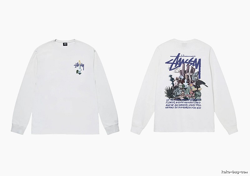 Stussy printed trendy white long-sleeve