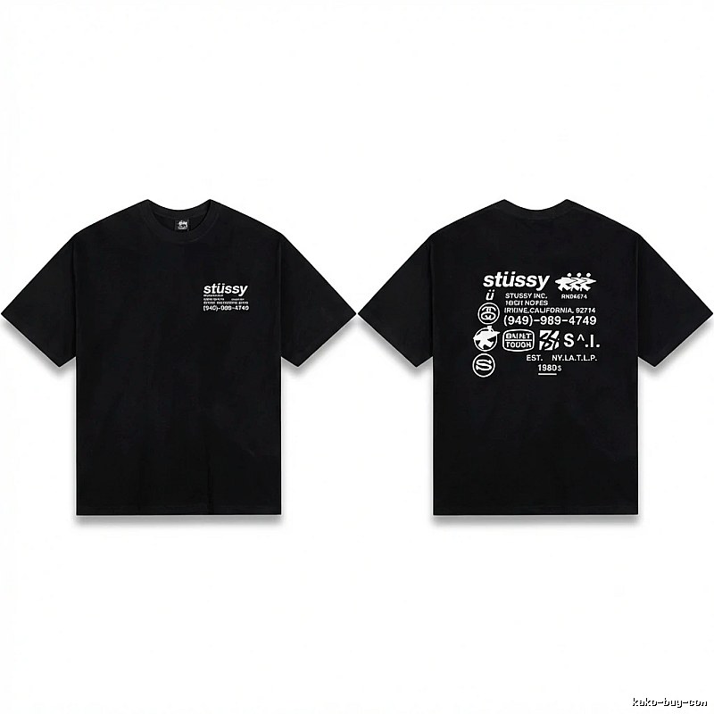 Stussy retro-style black T-shirt