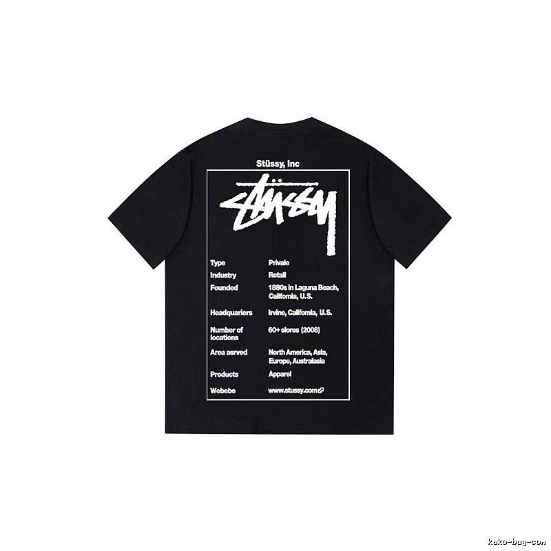 Stussy Travel Graphic T-shirt Black White Stussy with Modern Look