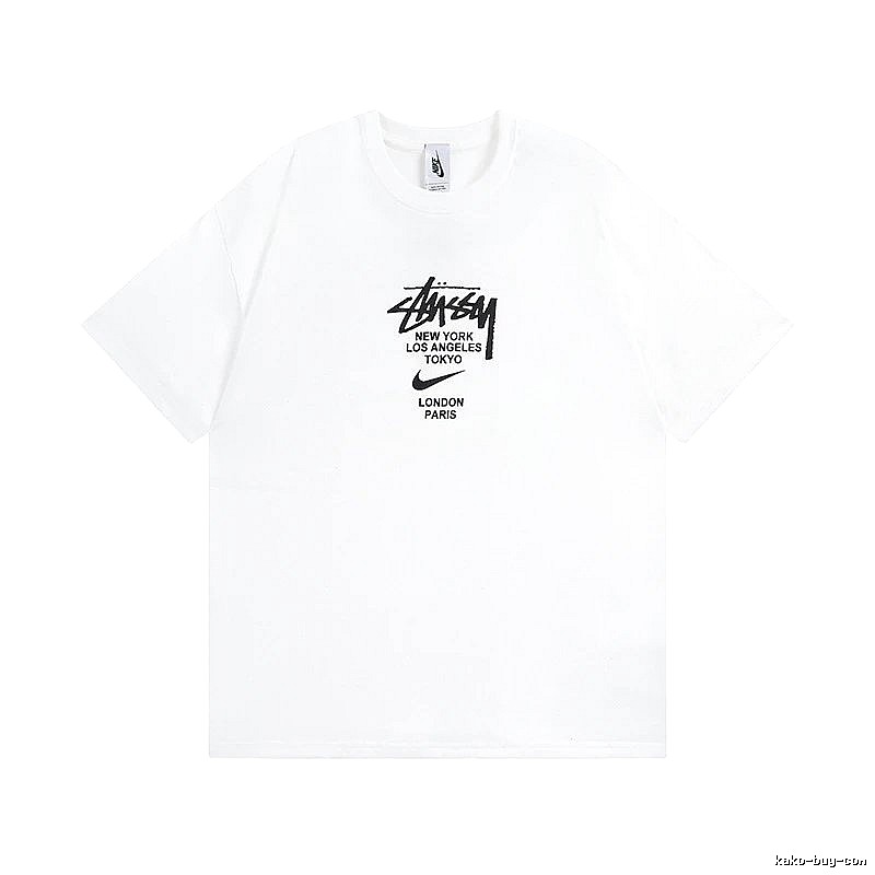 Stussy White Spider Graphic T-Shirt Airport Outfit Logo