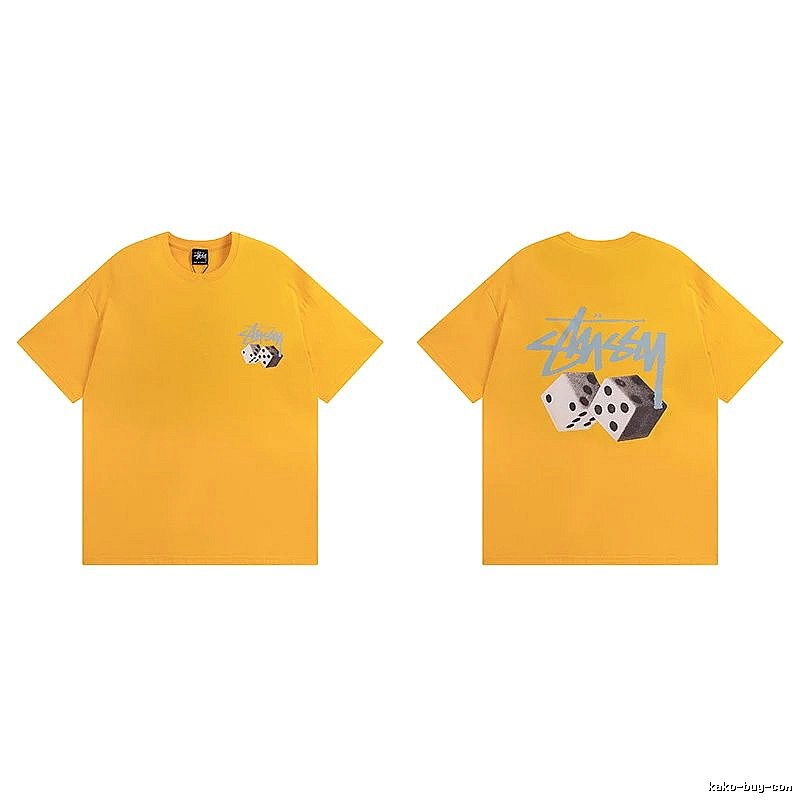 Stussy Yellow Spider Graphic T-Shirt Summer Styling Logo