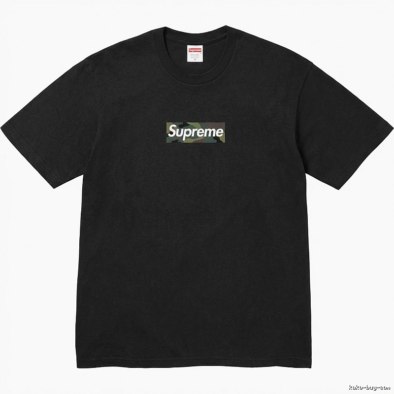 Supreme camouflage style black T-shirt