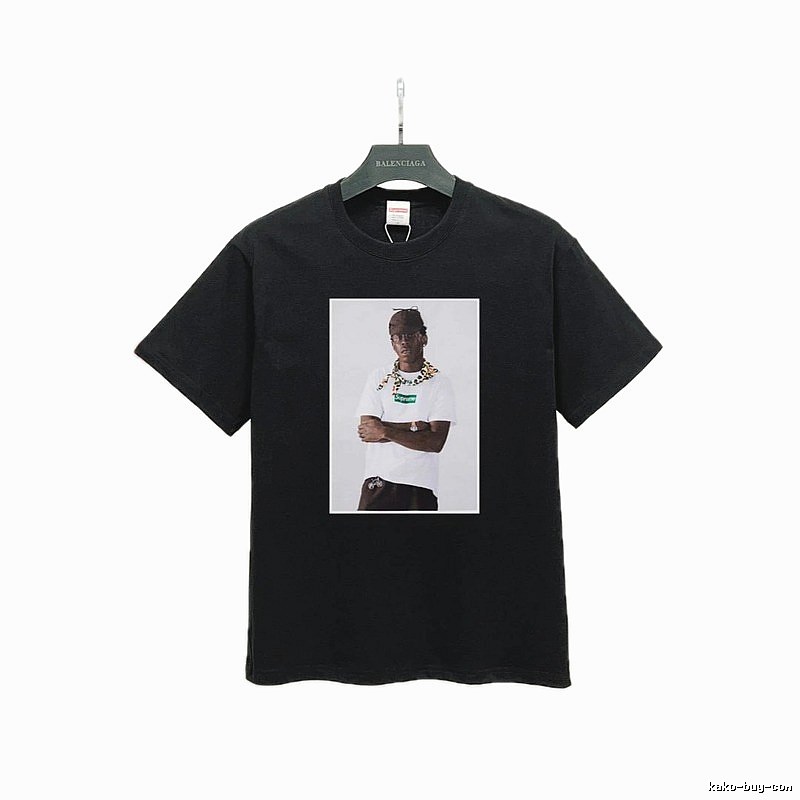 Supreme Portrait Print Street Style Black T-Shirt