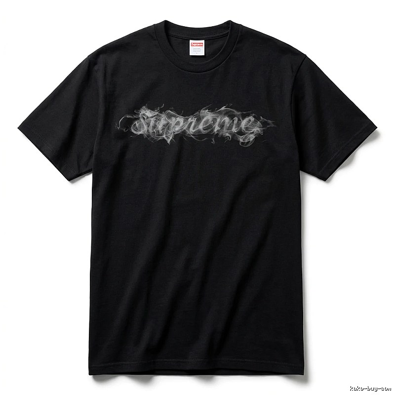 Supreme Smoke Style Black T-shirt