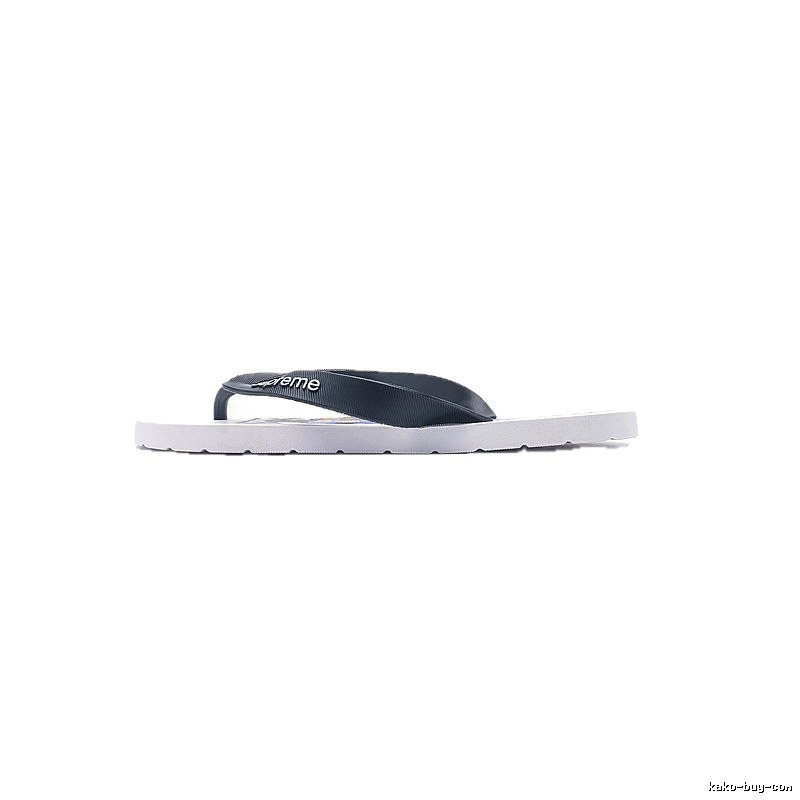 Supreme Street Fashion Black and White Flip-Flops