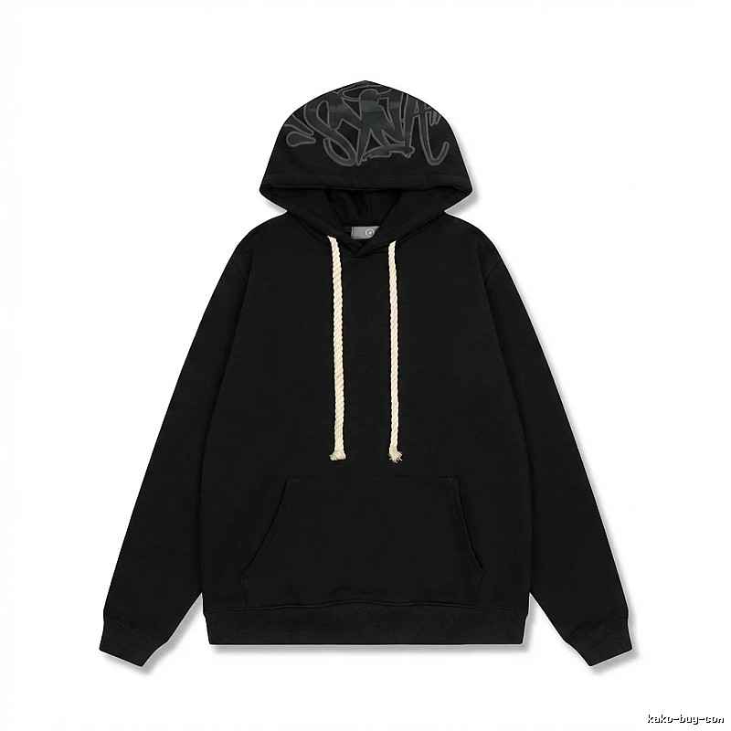 SynaWorld graffiti-style black hoodie