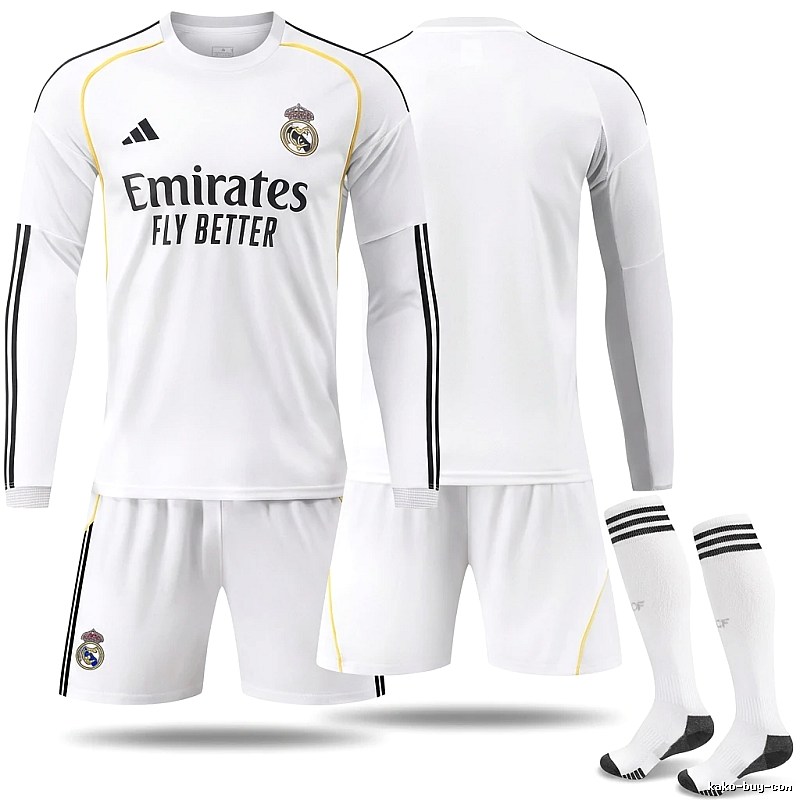 The sporty white jersey of Real Madrid.