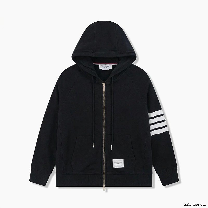 Thom Browne minimalist black hoodie