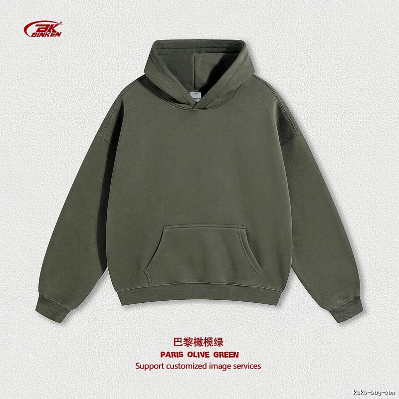 Urban Pullover hoodie Navy Blank Kangaroo with Statement Pattern