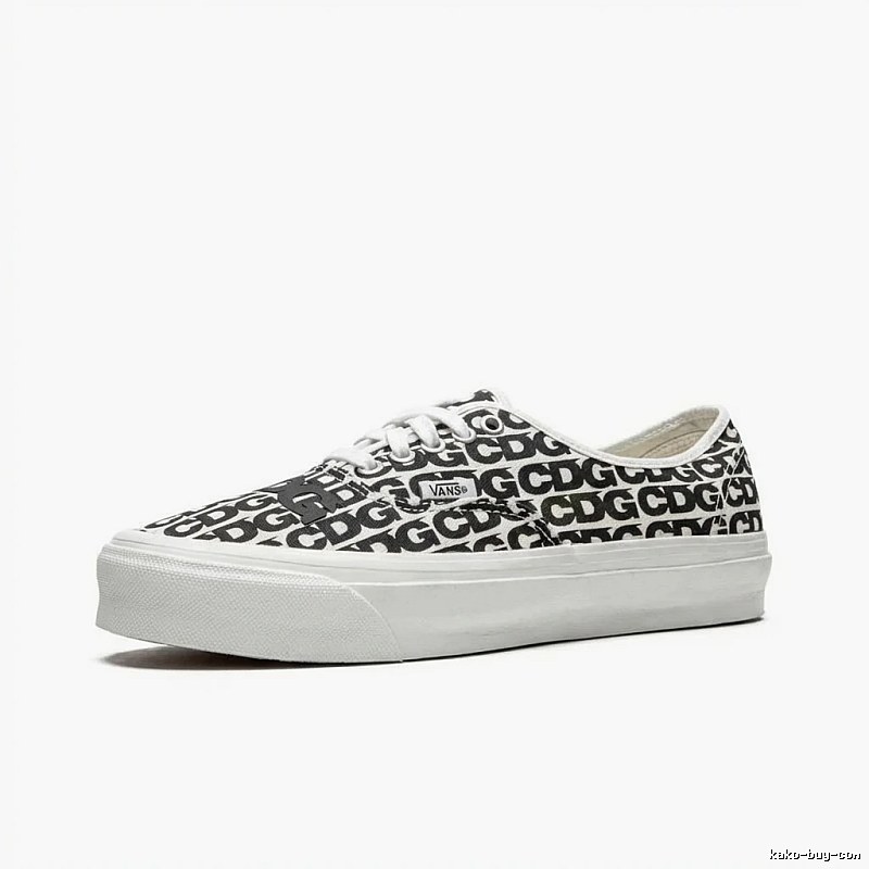 Vans CDG Printed Black and White Canvas Shoes
