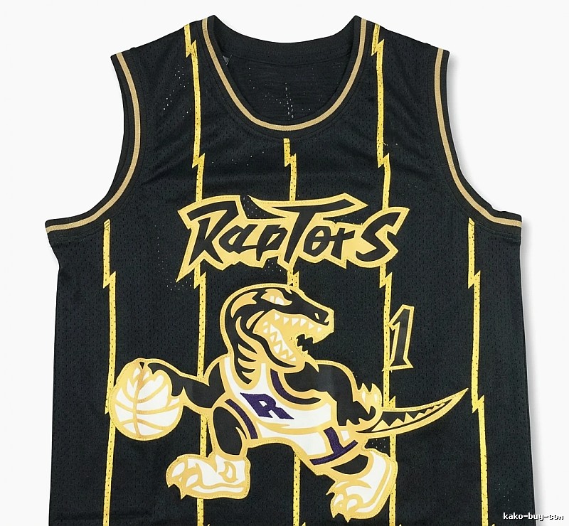 Vince Carter Raptors black and gold trendy brand vest