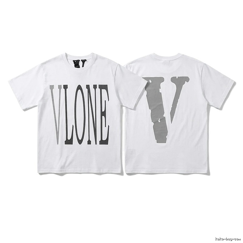 Vlone letter print simple white T-shirt